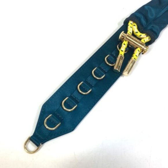 UNUSED FENDI 8C0627 belt Satin Canvas Blue Based - Picture 3 of 10